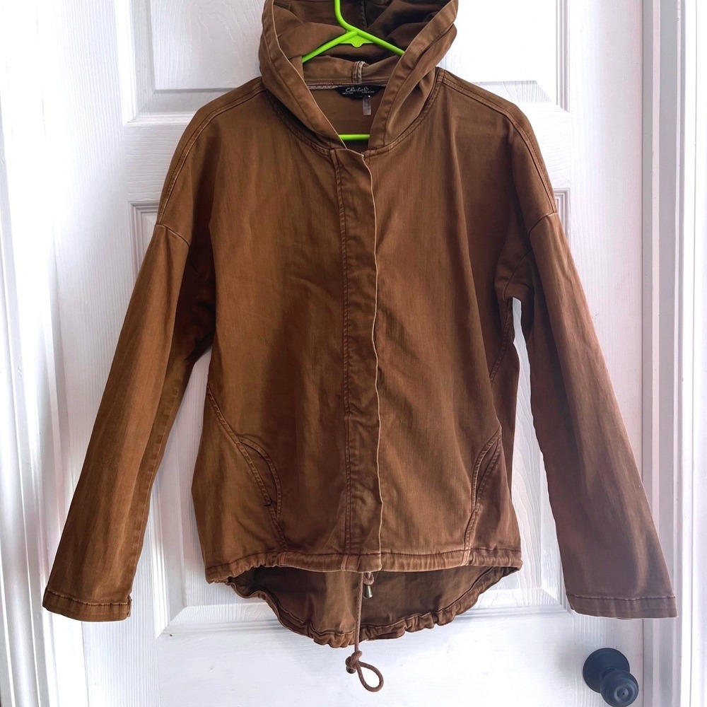 Charlie B. Chocolate Brown Hooded Jacket Barn Chores Utility Size XS